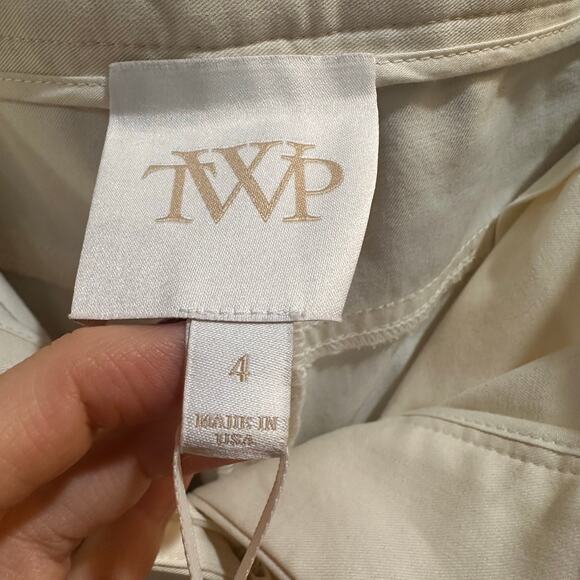 TWP Pants Howard Cuffed Winter White Wide Leg Pockets Zip Fly NWT $495 Size 4 - Picture 7 of 11